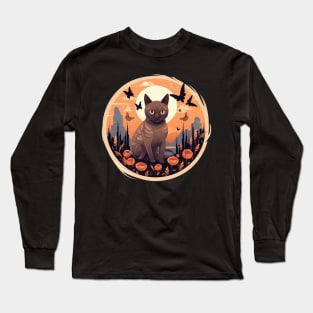 Burmese Cat Halloween, Cat Lover Long Sleeve T-Shirt